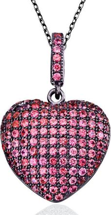 Suzy Levian CZ Heart Pendant Necklace in Pink at Nordstrom Rack