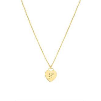 Set & Stones Alice Initial Heart Necklace in Gold /E at Nordstrom
