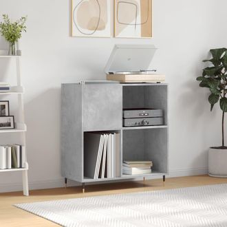 vidaXL Vidaxl - Mueble Discos Madera Contrachapada Gris Hormig&oacute;n 84,5x38x89 Cm
