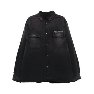 Willy Chavarria Heren, Overhemden, Zwart, Maat: M Denim