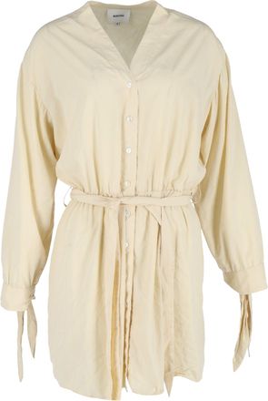 Nanushka Shirt Dress in Yellow Cotton