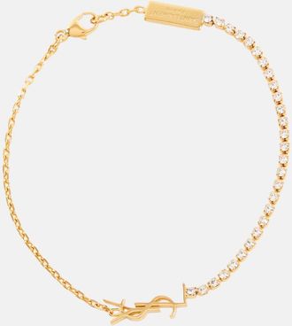 Saint Laurent Cassandre embellished bracelet