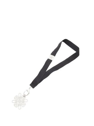 Chanel 2017 Stainless Steel Crystal CC Cross Lanyard Necklace costume necklace - Black