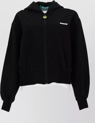 Barrow hooded zip jacket ribbed cuffs hem