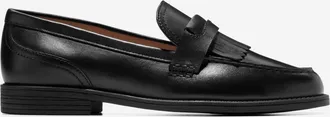 Cole Haan Womens Stassi Kiltie Loafers - Black Size 10.5