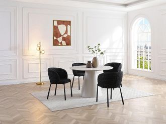 Vente-Unique Tavolo da pranzo tondo 4 persone in MDF Beige - ANTALIZA