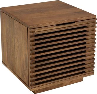 Macabane Mesilla de noche en madera de mango con 1 puerta calada