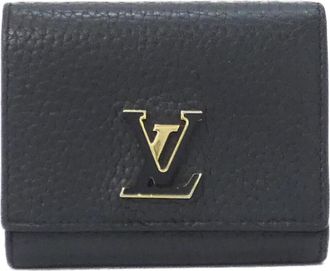 Louis Vuitton Black Leather Wallet (Bi-Fold) (Pre-Owned)