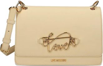 Love Moschino Borsa a spalla con placca logo - Toni neutri