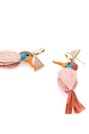 Prada Raffia Fish Charm Earrings