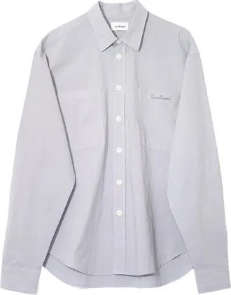 Soulland Overhemden, Dames, Grijs, Xs/S, Katoen, Albert Garment Dye Shirt