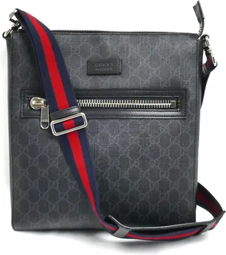 Gucci Black Gray Gg Supreme Shoulder Bag (Pre-Owned)