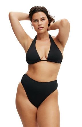 Cotton On Womens High Apex Slider Triangle Bikini Top in Black at Nordstrom, Size X-Small