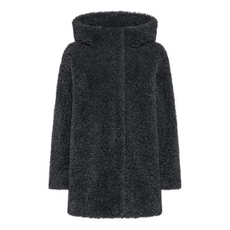 Roberto Ricci Design Faux Fur & Shearling Jackets, female, Gray, Size: S Lamb Hooded Women Jacket