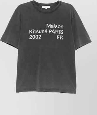 Maison Kitsun&eacute; graphic nylon silk t-shirt round neck
