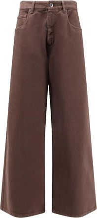 Brunello Cucinelli Wide Jeans - Dames - Loose Fit Jeans - Bruin - L - Katoen - Jeans