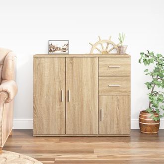 Berkfield Home Sideboard Sonoma Oak 91x29.5x75 cm Engineered Wood in Brown