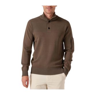 Genti Truien & Vesten, Heren, Bruin, M, Taupe Gebreide Trui 3 Knoop LS