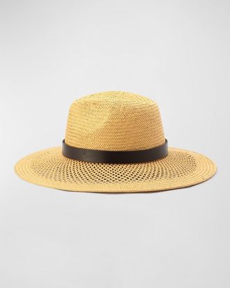 Michael Kors Open Weave Straw Fedora
