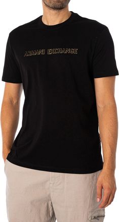A|X Armani Exchange Mens Jersey Brand T-Shirt, Black, XL