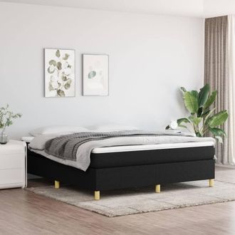 Berkfield Home Box Spring Bed Frame Black 180x200 cm Super King Fabric