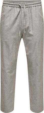 Only & Sons Stoffhose ONLY & SONS ONSLINUS CROP 0007 COT LIN PNT NOOS, Herren, Gr. XXL, N-Gr, bungee cord detail:two tone (wei&szlig;), Web, Obermaterial: 75% Baumwolle