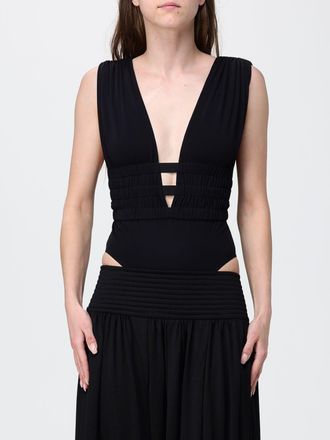 Alaia Top da sera slim fit in viscosa con dettagli cut-out e scollo a V