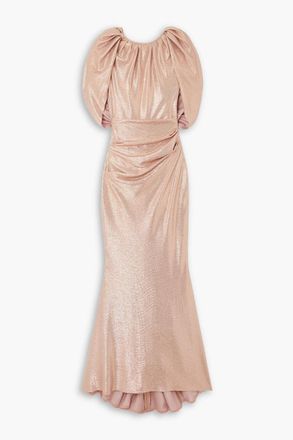 ワンピース VICTORIA BECKHAM LIGHT PINK DAMASK DRESS WITH GATHERING Victoria Beckham Light pink damask dress with gathering