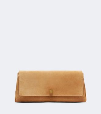 Khaite Audrey suede clutch