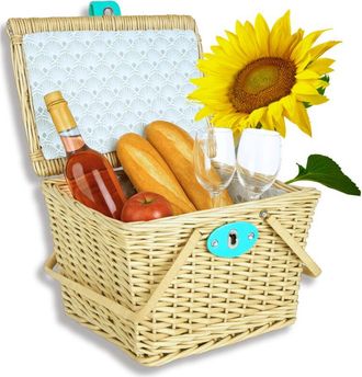 OEM Cesta De Mimbre Cesta De Picnic Tejida Regalo Jard&iacute;n Fecha Cerramos