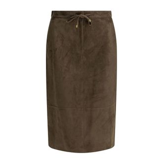 Max Mara Rokken, Dames, Bruin, S, Su&egrave;de, Gazza Suede Pencil Skirt