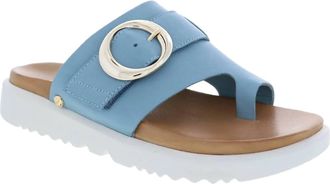 Revere Comfort Shoes Womens Biscay Toe Post Sandal In Blue
