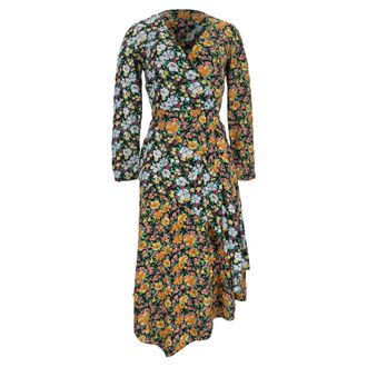 Maje Roen asymmetrische midi-wikkeljurk van veelkleurige viscose