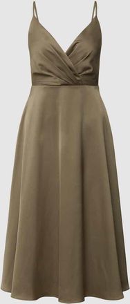 Jake*s Cocktailkleid in Wickel-Optik in Oliv, Gr&ouml;&szlig;e 34