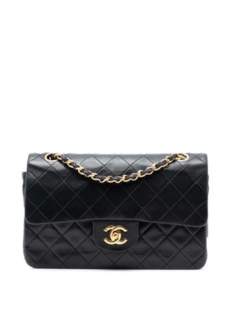 Chanel 1986-1988 Small Classic Lambskin Double Flap shoulder bag - Black