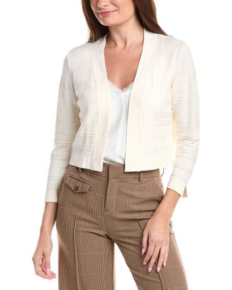 Jones New York Cropped Striped Stitch Shrug