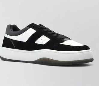 Diesel leather low-top lace-up sneakers