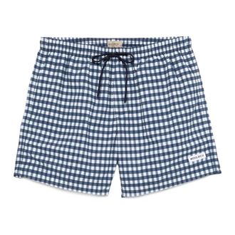 Woolrich Beachwear, male, Blue, Size: XL Elasticated-waistband Swim Shorts