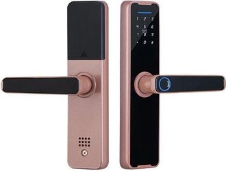 OEM Cerradura De Puerta Biom&eacute;trica Con Huella Dactilar, Electr&oacute;nica Bluetooth Para Puertas De Madera, Desbloqueo Sin Llave, Color Rosa, 22 X 160 Mm