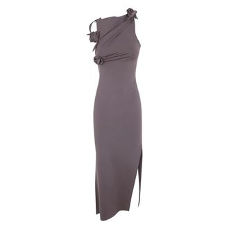 Coperni Flower Gown - Dames - Jurken - Bruin - Maat: M Leer