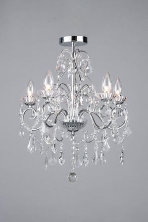BHS Medium Daphne Chandelier in Metallic Silver