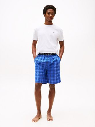 Tommy Hilfiger Mens T-Shirt & Woven Short Sleep Set - White / Grid Plaid - S