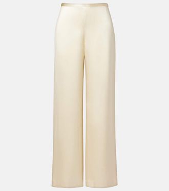 The Row Silk satin straight pants