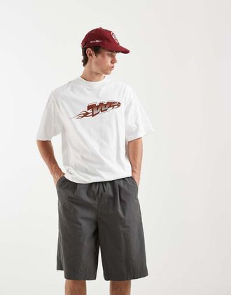 Wood Wood Double A By Wood Wood - Liam - T-shirt in 100% cotone bianca con logo A stampato sul davanti-Bianco