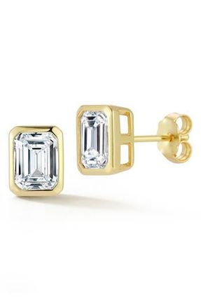 Glaze Jewelry Emerald Cut Moissanite Stud Earrings in Gold at Nordstrom Rack
