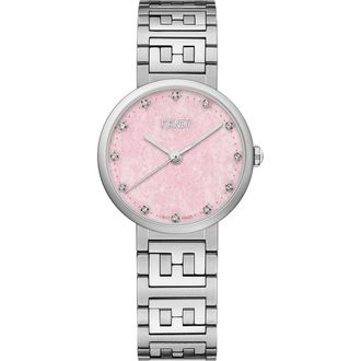 Fendi Forever Fendi Diamond Bracelet Watch, 29mm in Silver/Pink/Silver at Nordstrom Rack