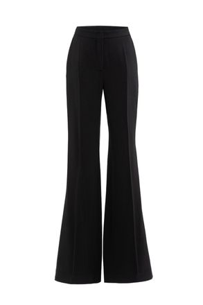 Saiid Kobeisy Jet Black Crepe Straight-Cut Pants