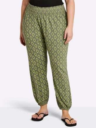 Sheego Schlupfhose SHEEGO, Damen, Gr. 44, Normalgr&ouml;ssen, khaki, gemustert, 95% Viskose, 5% Elasthan, gemustert, mehrfarbig, Hosen Schlupfhose