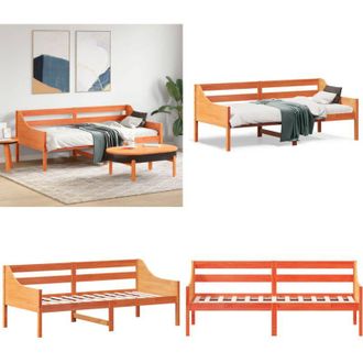 vidaXL Dormeuse senza Materasso Marrone Cera 90x190 cm Legno di Pino - Divano letto - Letto con sponde