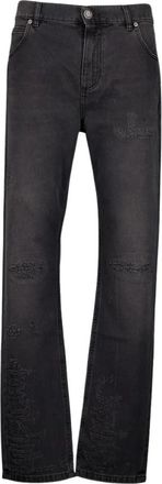 Balmain Vintage Zwarte Denim Jeans - Heren - Regular Fit Jeans - Zwart - W31 - Denim - Jeans